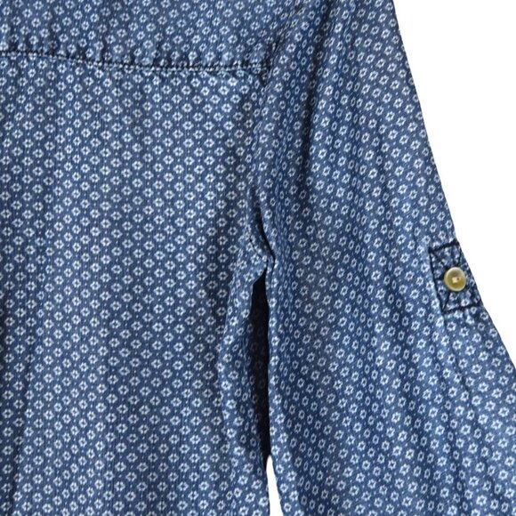 Cloth & Stone Chambray Popover Shirt XS Boho Tencel Tunic (Missing 1 button) - Picture 3 of 8